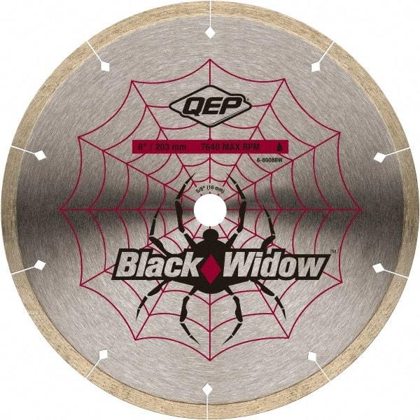 QEP - 8" Diam, 5/8" Arbor Hole Diam, Wet & Dry Cut Saw Blade - Diamond-Tipped, Smooth Action, Standard Round Arbor - Best Tool & Supply