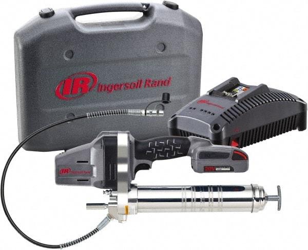 Ingersoll-Rand - 6,250 Max psi, Flexible Battery-Operated Grease Gun - 14 oz (Cartridge) Capacity, Includes Battery & Battery Charger - Best Tool & Supply