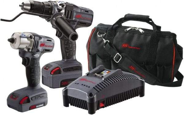 Ingersoll-Rand - 20 Volt Cordless Tool Combination Kit - Includes 1/2" Impact Wrench & 1/2" Drill/Driver, Lithium-Ion Battery Included - Best Tool & Supply