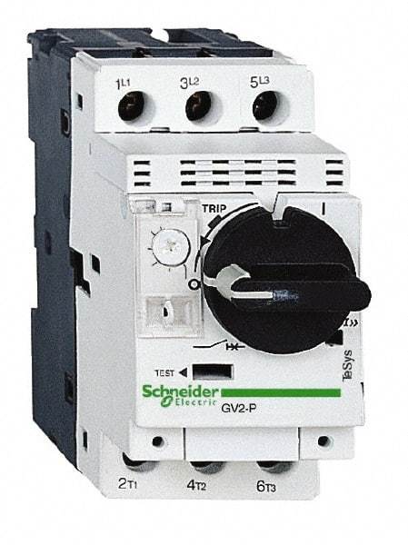 Schneider Electric - 1.60 Amp, 690 VAC at 50/60 Hz, 3 Pole, Bolt On, Clip Motor Circuit Breaker - Thermal Magnetic Trip, Multiple Breaking Capacity Ratings, 97mm Deep x 89mm High x 45mm Wide - Best Tool & Supply