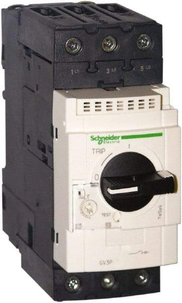 Schneider Electric - 50 Amp, 690 VAC at 50/60 Hz, 3 Pole, Bolt On, Clip Motor Circuit Breaker - Thermal Magnetic Trip, Multiple Breaking Capacity Ratings, 136mm Deep x 132mm High x 55mm Wide - Best Tool & Supply