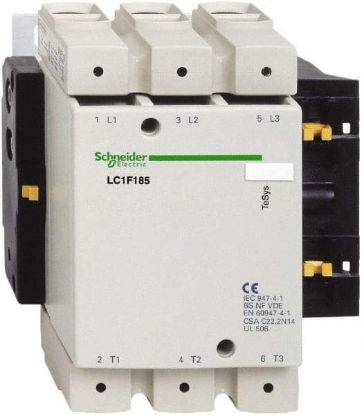 Schneider Electric - 3 Pole, 127 Coil VAC at 50-400 Hz and 127 Coil VDC, 170 Amp at 440 VAC, 185 Amp at 440 VAC and 275 Amp at 440 VAC, Nonreversible IEC Contactor - Best Tool & Supply