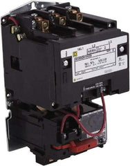 Square D - 208 Coil VAC at 60 Hz, 600 Coil VAC, 27 Amp, NEMA Size 1, Open Enclosure NEMA Motor Starter - 1 Phase hp: 7 1/2 at 200 Volt, 7 1/2 at 230 Volt, 3 Phase hp: 10 at 460 Volt, 10 at 575 Volt - Best Tool & Supply