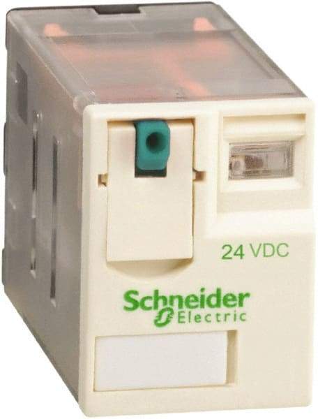 Schneider Electric - 2,500 VA Power Rating, Electromechanical Plug-in General Purpose Relay - 10 Amp at 250/277 VAC & 28/30 VDC, 5 at 250 VAC & 28 VDC, 3CO, 24 VDC - Best Tool & Supply