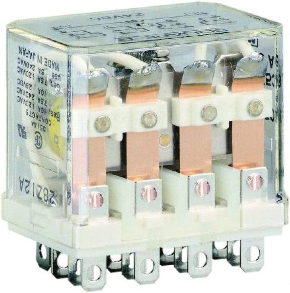 Square D - Electromechanical Plug-in General Purpose Relay - 10 Amp at 250 VAC, 4PDT, 24 VDC - Best Tool & Supply