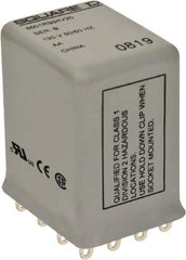 Square D - 1/6 hp at 120/240 Volt, Electromechanical Plug-in General Purpose Relay - 1 Amp at 240 VAC, 4PDT, 120 VAC at 50/60 Hz - Best Tool & Supply