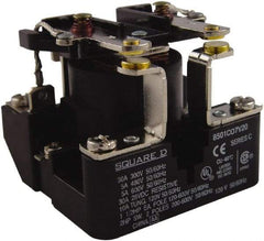 Square D - 1-1/2 hp, 10 VA Power Rating, Electromechanical Screw Clamp General Purpose Relay - 40 at 277 VAC & 5 at 600 V, DPST, 24 VDC, 63.6mm Wide x 49.6mm High x 63.2mm Deep - Best Tool & Supply