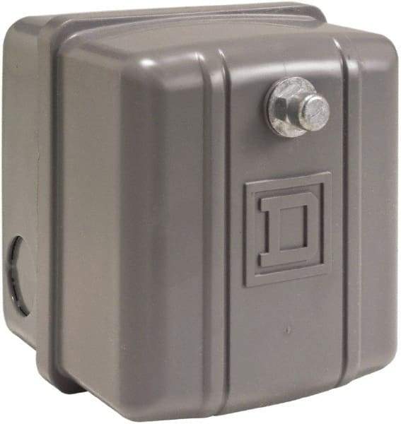 Square D - 1 NEMA Rated, DP, 110 to 125 psi, Electromechanical Pressure and Level Switch - Adjustable Pressure, 460/575 VAC, 1/4 Inch Connector, Screw Terminal, For Use with Air Compressors, Power Circuits, Water Pumps - Best Tool & Supply