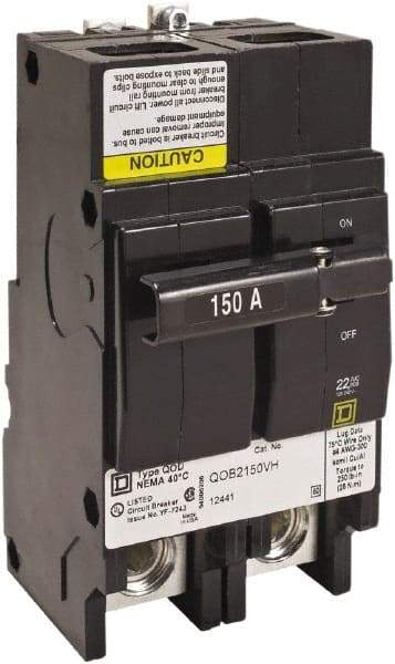 Square D - 100 Amp, 240 VAC, 2 Pole, Bolt On Miniature Circuit Breaker - 4-2/0 AWG - Best Tool & Supply