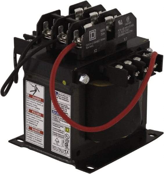 Square D - 500 VA, Top Mount Fuse Block Control Transformer - 5.46 Inch Deep - Best Tool & Supply