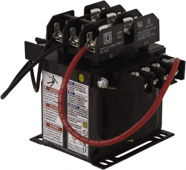 Square D - 1 Phase, 250 VA, Top Mount Fuse Block Control Transformer - 5-1/4 Inch Deep - Best Tool & Supply