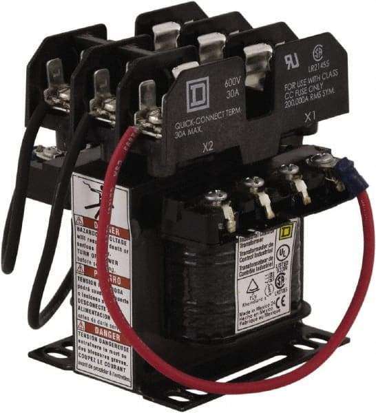 Square D - 50 VA, Top Mount Fuse Block Control Transformer - 50/60 Hz, 3.09 Inch Deep x 4 Inch High - Best Tool & Supply