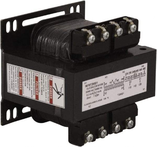 Square D - 1 Phase, 200 VA, Control Transformer - 131°F Temp Rise - Best Tool & Supply