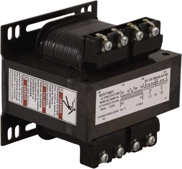 Square D - 1 Phase, 150 VA, Control Transformer - 50/60 Hz, 131°F Temp Rise - Best Tool & Supply