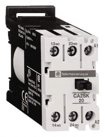 Schneider Electric - NC/NO, 120 VAC at 50/60 Hz Control Relay - DIN Rail Mount - Best Tool & Supply