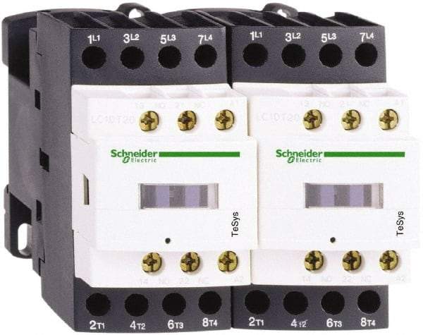 Schneider Electric - 4 Pole, 120 Coil VAC at 50/60 Hz, 25 Amp at 440 VAC, Reversible IEC Contactor - Bureau Veritas, CCC, CSA, CSA C22.2 No. 14, DNV, EN/IEC 60947-4-1, EN/IEC 60947-5-1, GL, GOST, LROS, RINA, RoHS Compliant, UL 508, UL Listed - Best Tool & Supply