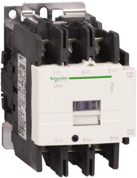 Schneider Electric - 3 Pole, 48 Coil VAC at 50/60 Hz, 95 Amp at 440 VAC, Nonreversible IEC Contactor - Bureau Veritas, CCC, CSA C22.2 No. 14, DNV, EN/IEC 60947-4-1, EN/IEC 60947-5-1, GL, GOST, LROS, RINA, UL 508 - Best Tool & Supply