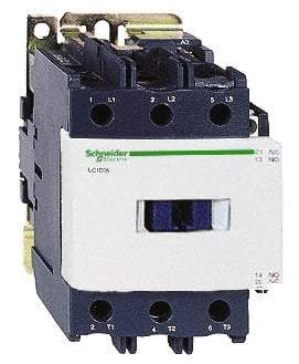 Schneider Electric - 3 Pole, 120 Coil VAC at 50/60 Hz, 95 Amp at 440 VAC, Nonreversible IEC Contactor - Bureau Veritas, CCC, CSA C22.2 No. 14, DNV, EN/IEC 60947-4-1, EN/IEC 60947-5-1, GL, GOST, LROS, RINA, UL 508 - Best Tool & Supply