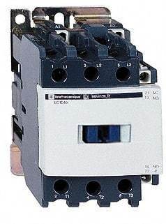 Schneider Electric - 3 Pole, 480 Coil VAC at 60 Hz, 40 Amp at 440 VAC and 60 Amp at 440 VAC, Nonreversible IEC Contactor - 1 Phase hp: 3 at 115 VAC, 5 at 230/240 VAC, 3 Phase hp: 10 at 200/208 VAC, 10 at 230/240 VAC, 30 at 460/480 VAC, 30 at 575/600 VAC - Best Tool & Supply