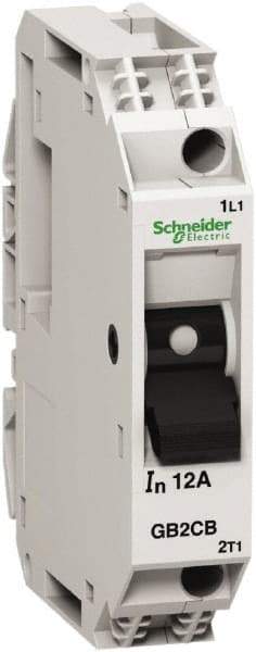 Schneider Electric - 20 Amp, 1 Pole, Backplate, Clip, DIN Rail Mount Circuit Protector - Thermal Magnetic Trip, Multiple Breaking Capacity Ratings, 67mm Deep x 74mm High x 15mm Wide - Best Tool & Supply