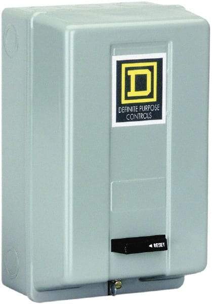 Square D - 3 Pole, 20 Amp Inductive Load, 440 Coil VAC at 50 Hz and 480 Coil VAC at 60 Hz, Definite Purpose Contactor - Phase 1 and Phase 3 Hp:  1.5 at 115 VAC, 3 at 230 VAC, 7.5 at 230 VAC, 7.5 at 460 VAC, 7.5 at 575 VAC, Enclosed Enclosure, NEMA 1 - Best Tool & Supply