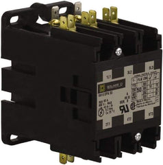 Square D - 3 Pole, 50 Amp Inductive Load, 24 Coil VAC at 50/60 Hz, Definite Purpose Contactor - Phase 1 and Phase 3 Hp:  10 at 230 VAC, 15 at 230 VAC, 3 at 115 VAC, 30 at 460 VAC, 30 at 575 VAC, 65 Amp Resistive Rating, CE, CSA, UL Listed - Best Tool & Supply