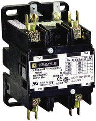 Square D - 2 Pole, 30 Amp Inductive Load, 208 to 240 Coil VAC at 60 Hz and 220 Coil VAC at 50 Hz, Definite Purpose Contactor - Phase 1 Hp:  2 at 115 VAC, 5 at 230 VAC, 40 Amp Resistive Rating, CE, CSA, UL Listed - Best Tool & Supply