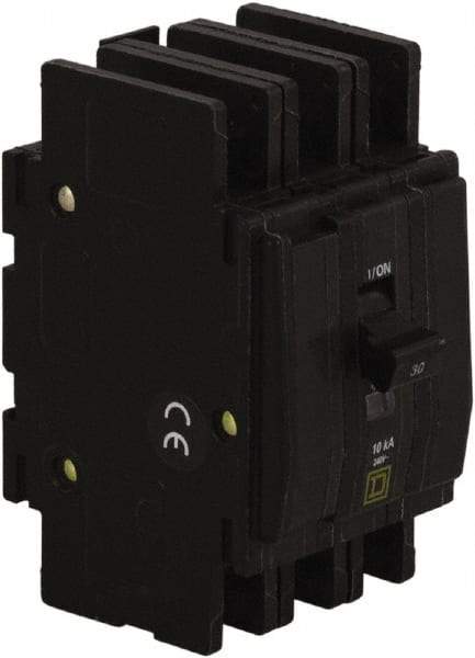 Square D - 10 Amp, 240 VAC, 3 Pole, Panel Mount Miniature Circuit Breaker - 14-2 AWG - Best Tool & Supply