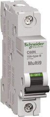 Schneider Electric - 7 Amp, 277 V, 1 Pole, DIN Rail Mount Miniature Circuit Breaker - Thermal Magnetic Trip - Best Tool & Supply