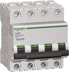 Schneider Electric - 16 Amp, 480Y/277 V, 4 Pole, DIN Rail Mount Miniature Circuit Breaker - Thermal Magnetic Trip - Best Tool & Supply