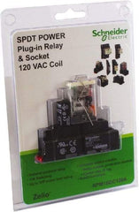 Schneider Electric - 1 hp, Electromechanical Plug-in General Purpose Relay - 15 Amp at 120 VAC, SPDT, 120 VAC - Best Tool & Supply