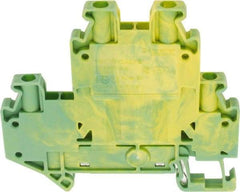 Schneider Electric - 1 Pole, 1,000 Volt, -40 to 266°F, DIN Rail Mount, Polyamide Grounding Terminal Block - 4 Contacts, 26 to 12 AWG Compatibility, 65mm High - Best Tool & Supply