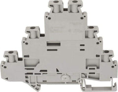 Schneider Electric - 3 Poles, 500 Volt, 24 Amp, -40 to 266°F, DIN Rail Mount, Polyamide Passthrough Terminal Block - 6 Contacts, 26 to 12 AWG Compatibility, 77-1/2mm High - Best Tool & Supply