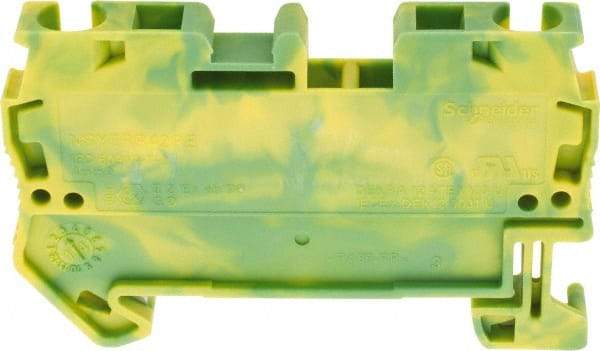 Schneider Electric - 1 Pole, 1,000 Volt, -40 to 266°F, DIN Rail Mount, Polyamide Grounding Terminal Block - 2 Contacts, 28 to 10 AWG Compatibility, 36-1/2mm High - Best Tool & Supply