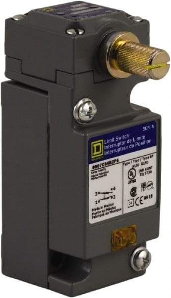 Square D - DPDT, 2NC/2NO, 600 Volt Screw Terminal, Rotary Head Actuator, General Purpose Limit Switch - 1, 2, 4, 6, 12, 13, 6P NEMA Rating, IP67 IPR Rating - Best Tool & Supply