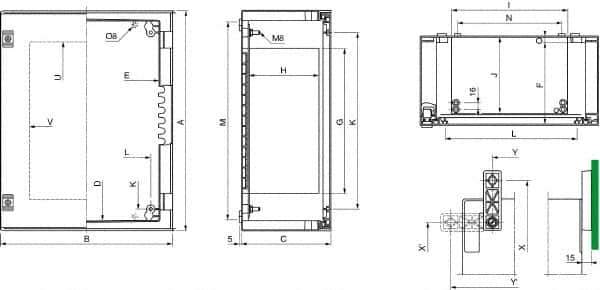 Schneider Electric - Polyester Standard Enclosure Hinge Cover - NEMA 13, 4X, 430mm Wide x 530 mm High x 200mm Deep, Impact Resistant - Best Tool & Supply