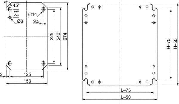 Schneider Electric - Electrical Enclosure Steel Mounting Plate - For Use with 400 (H) x 400 (W) Floor Standing Enclosure, RoHS Compliant, Includes Mounting Hardware & Mounting Plate - Best Tool & Supply