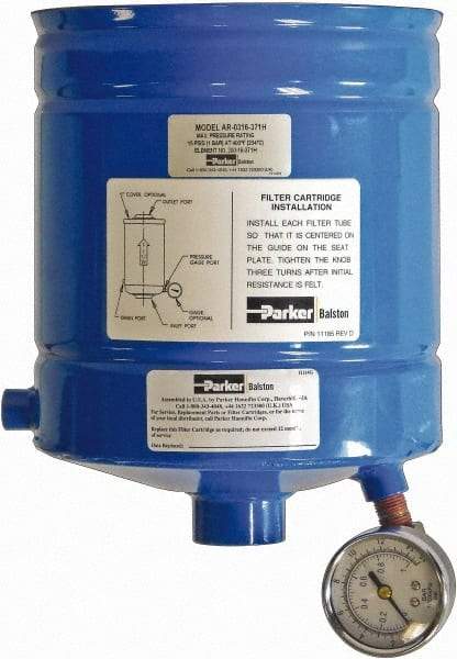 Parker - 1 NPT Air Compressor Exhaust Filter - 20 CFM, 15 psi, 7.4" Diam x 8.8" High, Use with Welch Pump Models #1397 - Best Tool & Supply