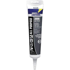 White Lightning - 5.5 oz Tube Clear Acrylic & Latex Sealant - -30 to 180°F Operating Temp, 45 min Tack Free Dry Time, 5 to 7 Days Full Cure Time - Best Tool & Supply