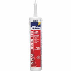 White Lightning - 10 oz Tube Clear Acrylic & Latex Sealant - -30 to 180°F Operating Temp, 45 min Tack Free Dry Time, 5 to 7 Days Full Cure Time - Best Tool & Supply