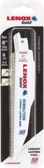 Lenox - 6" Long x 7/8" Thick, Bi-Metal Reciprocating Saw Blade - Tapered Profile, 6 TPI, Toothed Edge, Universal Shank - Best Tool & Supply