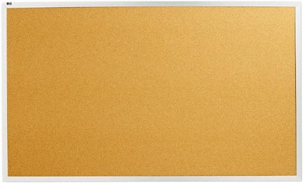 Quartet - 60" Wide x 36" High Open Cork Bulletin Board - Natural Cork over Fiberboard, Aluminum Frame - Best Tool & Supply