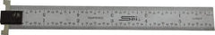 SPI - 6" Long, 1/64, 1/32" and 0.5, 1mm Graduation, Tool Steel Rule - English/Metric Graduation Style, 3/4" Wide, Silver, Satin Chrome Finish - Best Tool & Supply