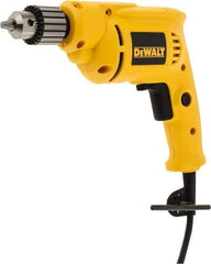 DeWALT - 3/8" Keyed Chuck, 2,800 RPM, Pistol Grip Handle Electric Drill - 7 Amps, 120 Volts, Reversible - Best Tool & Supply