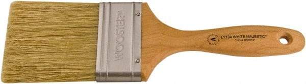 Wooster Brush - 2-1/2" Flat Hog Varnish Brush - 3-3/16" Bristle Length, 6-1/2" Maple Beavertail Handle - Best Tool & Supply