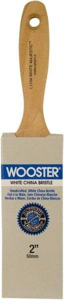 Wooster Brush - 2" Flat Hog Varnish Brush - 3-3/16" Bristle Length, 6-1/2" Maple Beavertail Handle - Best Tool & Supply