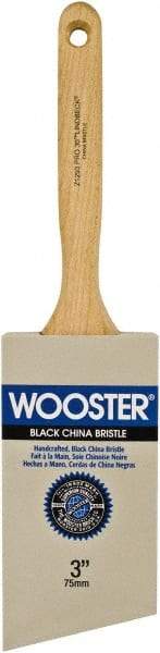 Wooster Brush - 3" Angled Hog Sash Brush - 2-15/16" Bristle Length, 7-7/8" Maple Fluted Handle - Best Tool & Supply