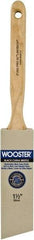 Wooster Brush - 1-1/2" Angled Hog Sash Brush - 2-7/16" Bristle Length, 8" Maple Fluted Handle - Best Tool & Supply