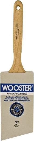 Wooster Brush - 3" Angled Hog Sash Brush - 3-7/16" Bristle Length, 8" Maple Fluted Handle - Best Tool & Supply