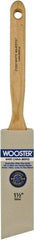 Wooster Brush - 1-1/2" Angled Hog Sash Brush - 2-11/16" Bristle Length, 7-7/8" Maple Fluted Handle - Best Tool & Supply